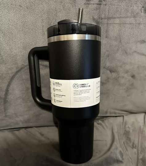 Stanley H2.0 Quencher Flowstate Tumbler 40 OZ - Black, Insulated, Spill Proof with Handle & Straw, Keeps Hot for 7hrs